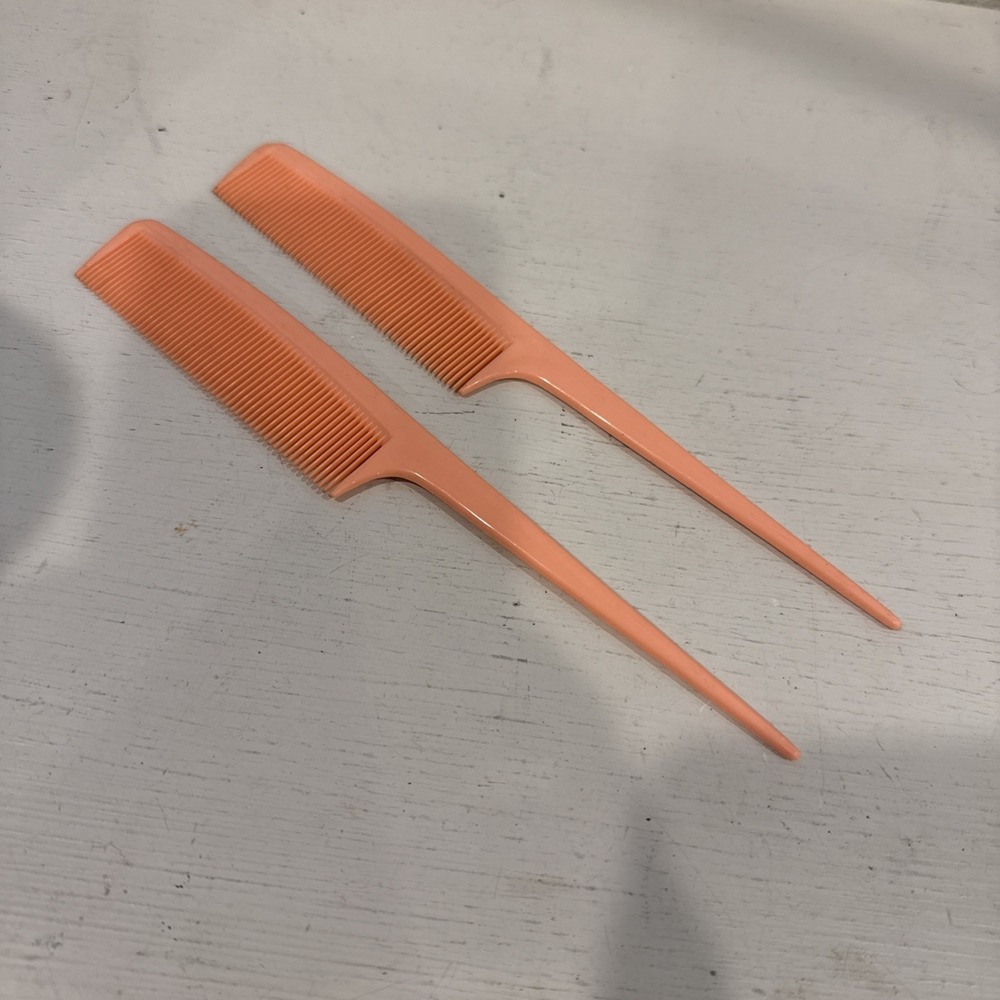 GOODY 1980s Vintage Lot of 2 Combs Unbreakable Rat Tail Teasing Hair Disco Retro